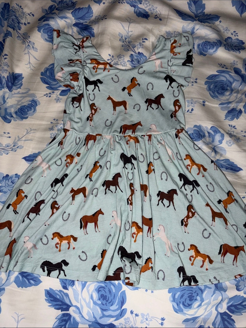 Macaron + me horse print swing dress 3T